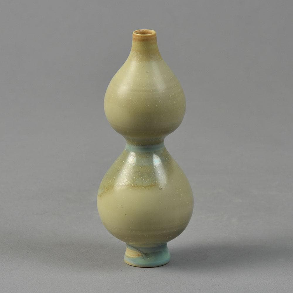 Stig Lindberg for Gustavsberg unique stoneware hourglass shaped cabinet vase with pale glaze G9215 - Freeforms