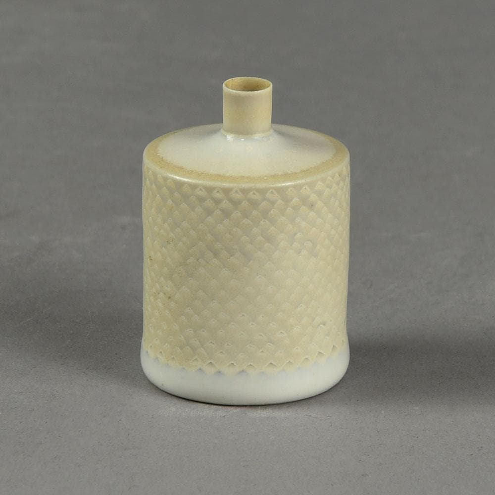 Stig Lindberg for Gustavsberg, unique stoneware miniature vase with white glaze F8098 - Freeforms