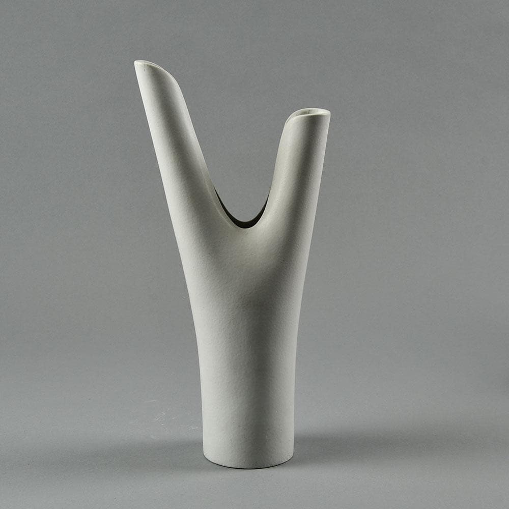 Stig Lindberg for Gustavsberg, "Veckla" vase with matte white glaze C5444 - Freeforms