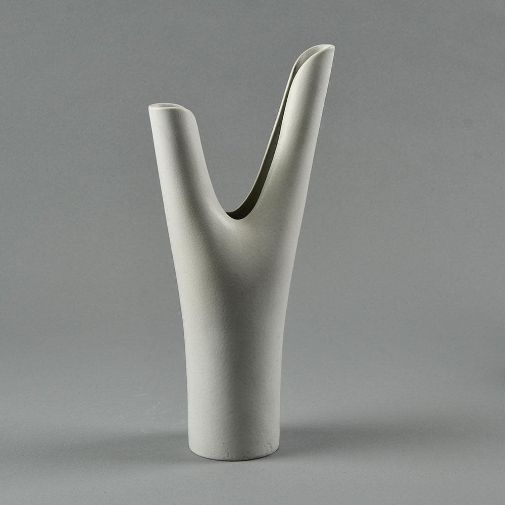 Stig Lindberg for Gustavsberg, "Veckla" vase with matte white glaze C5444 - Freeforms