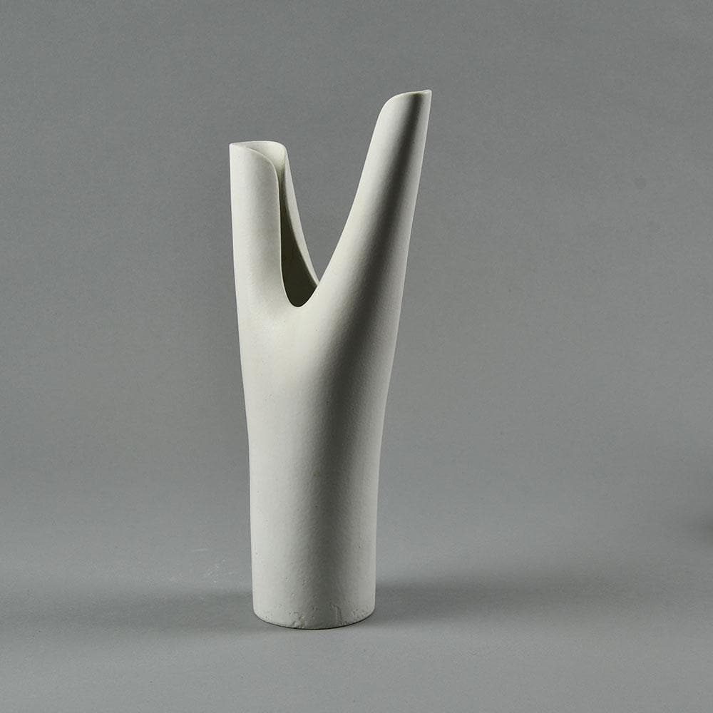 Stig Lindberg for Gustavsberg, "Veckla" vase with matte white glaze C5444 - Freeforms