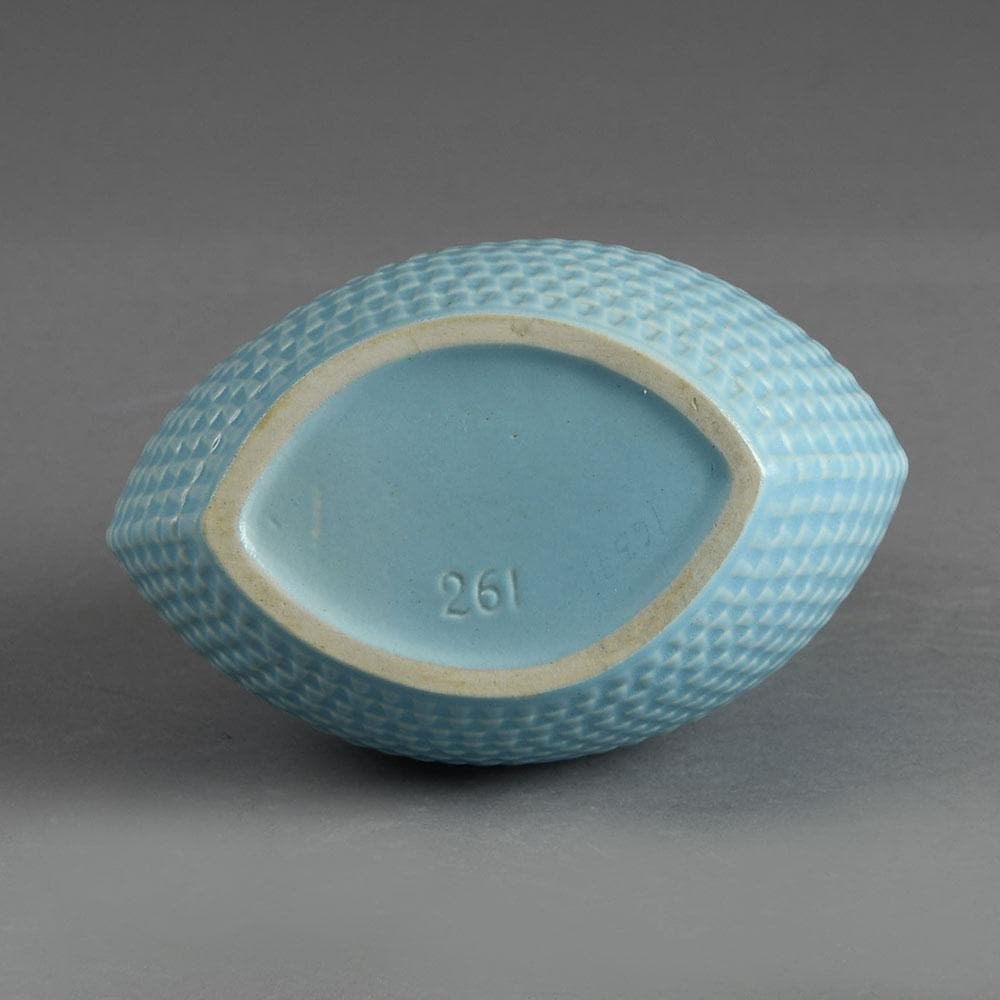 Stig Lindberg for Gustavsberg, wide "Reptil" vase with blue glaze B3747 - Freeforms