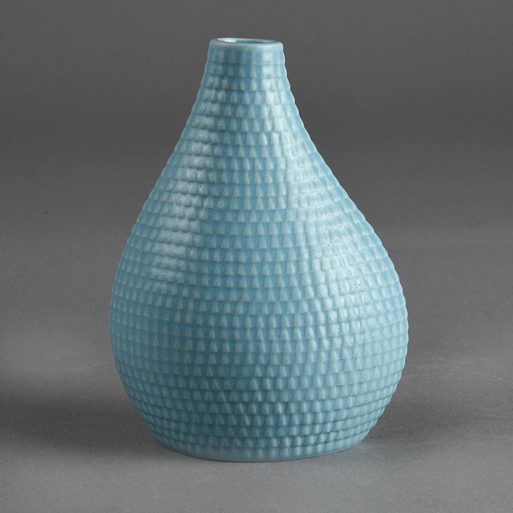 Stig Lindberg for Gustavsberg, wide "Reptil" vase with blue glaze B3747 - Freeforms