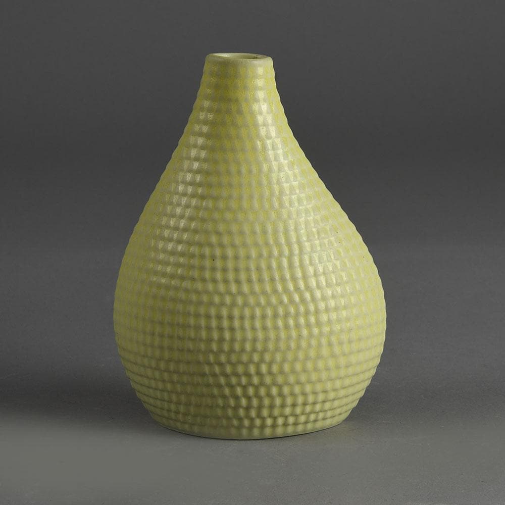 Stig Lindberg for Gustavsberg, wide "Reptil" vase with yellow glaze E7140 - Freeforms