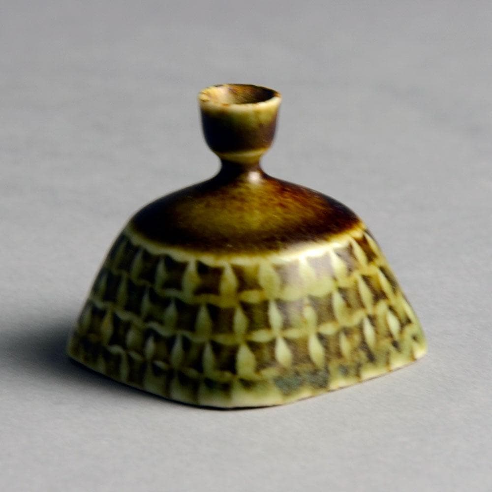 Stig Lindberg miniature vase with brown glaze N2143 - Freeforms