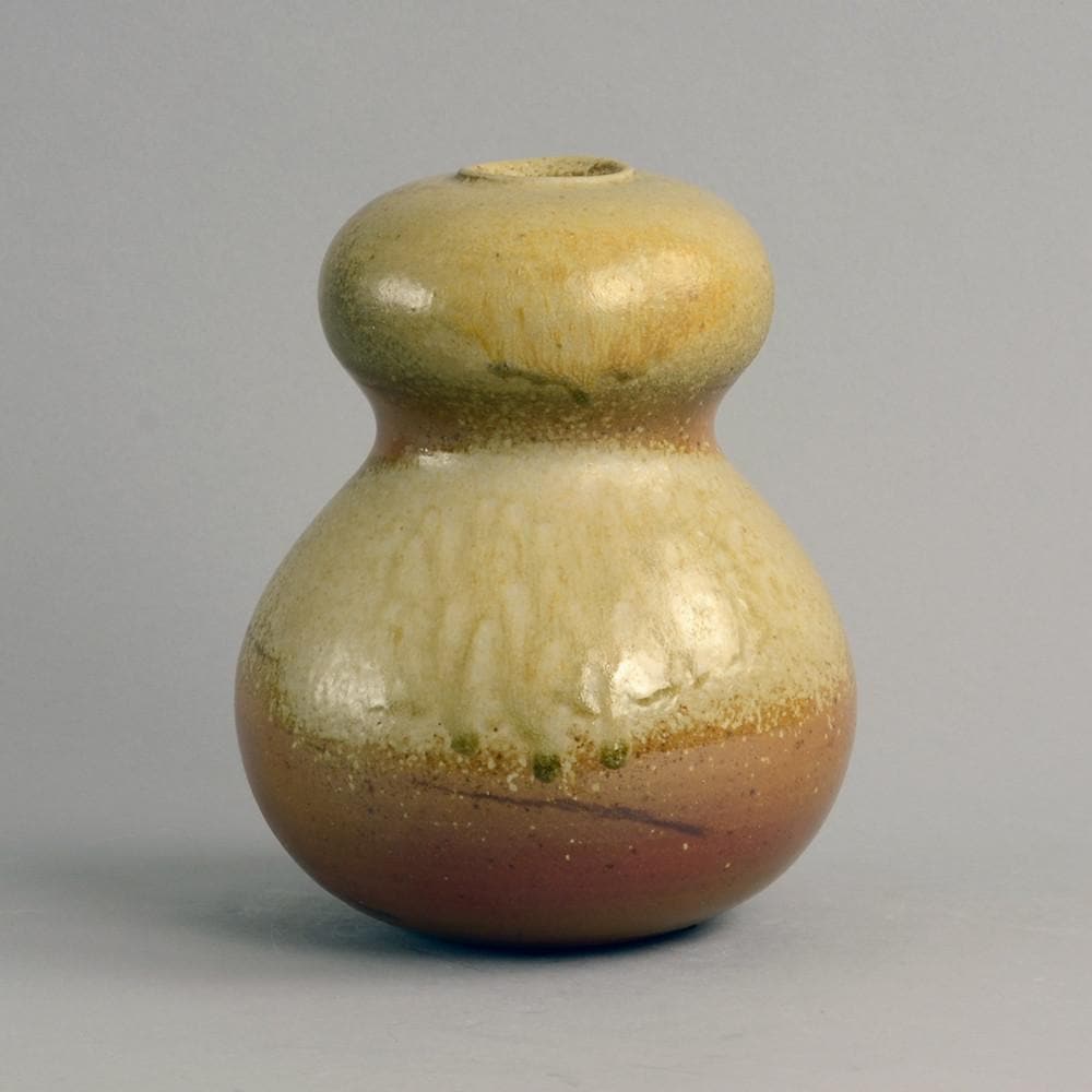 Stoneware double gourd vase by Horst Kerstan N6338 - Freeforms