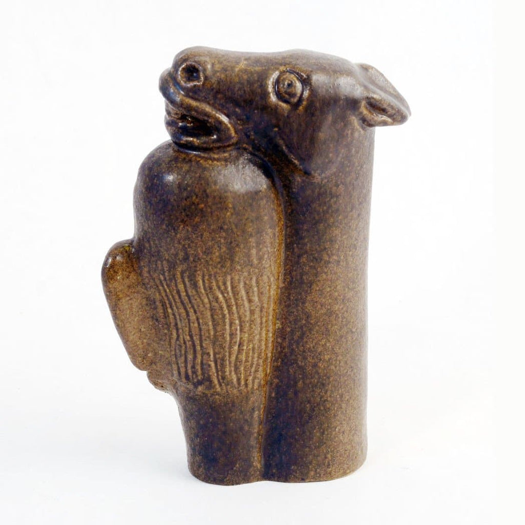 Stoneware figure with matte brown glaze by Åke Holm N7656 - Freeforms