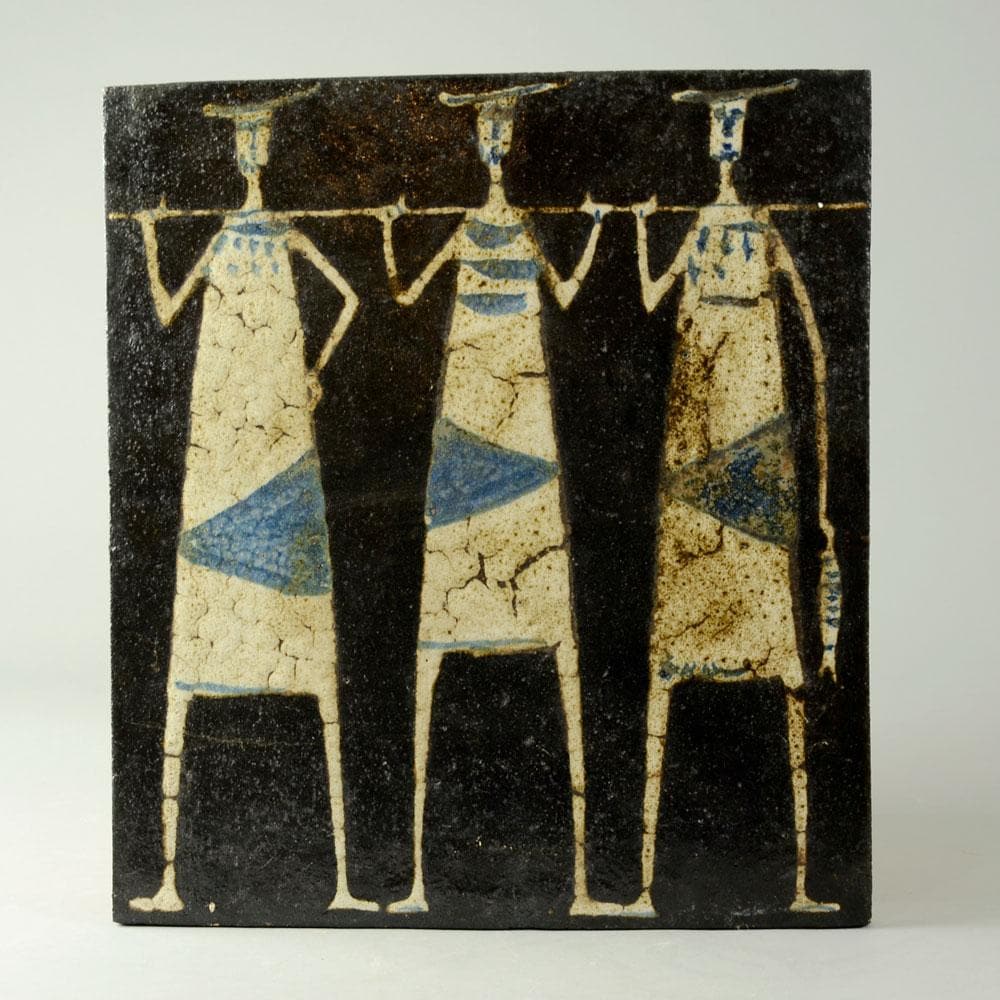 Stoneware plaque by Åke Holm D5430 - Freeforms
