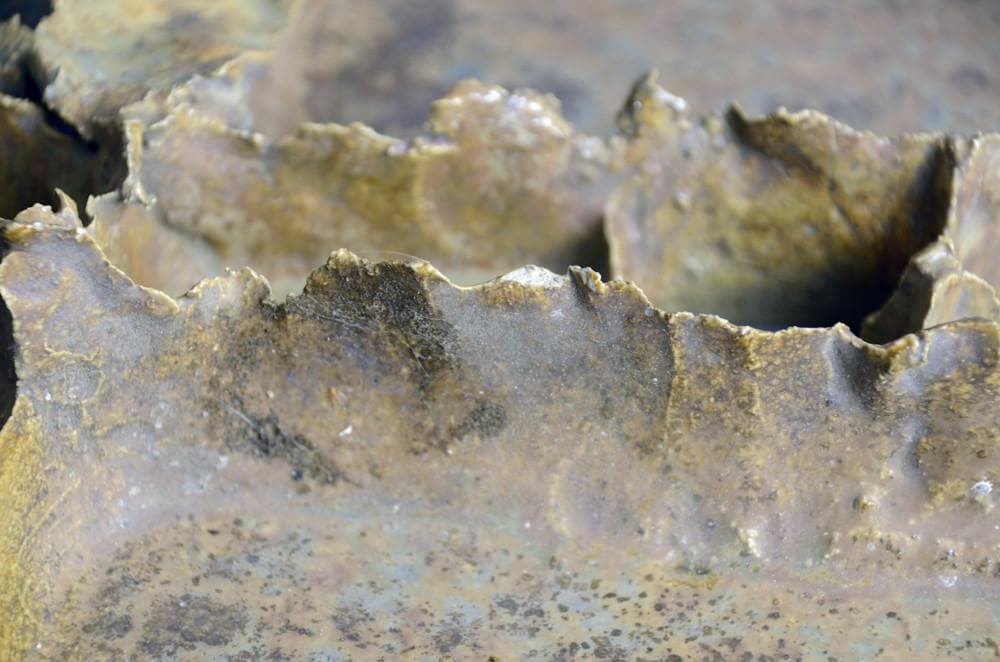 Stoneware tile with applied relief by Horst Seifert N9222 - Freeforms