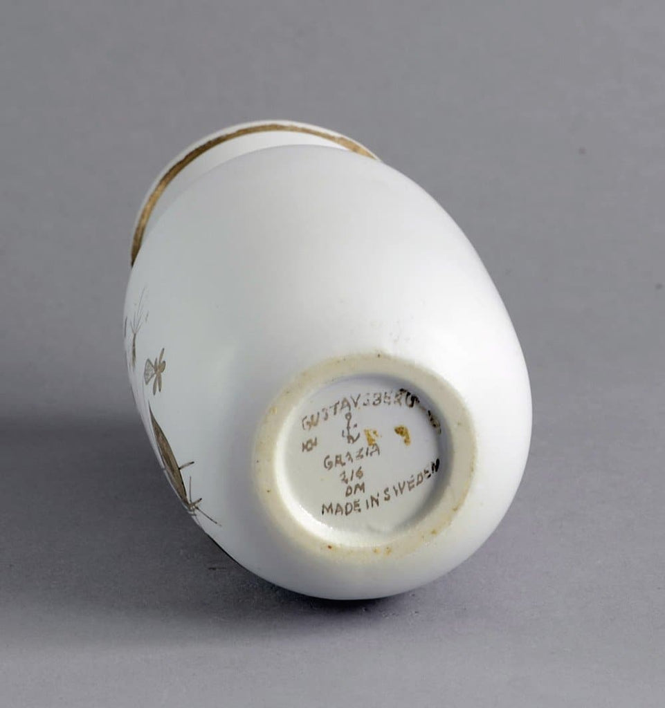 Stoneware vase with applied silver decoration by Stig Lindberg A2115 - Freeforms