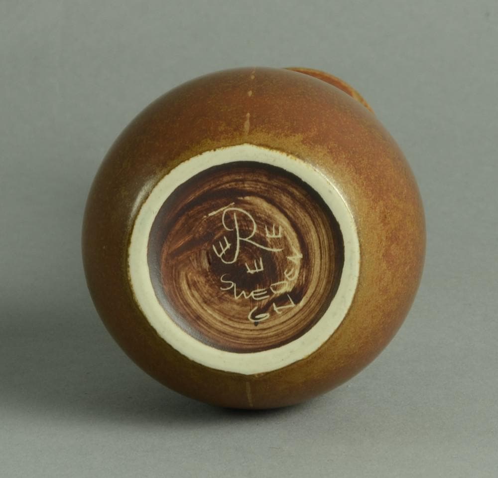 Stoneware vase with burnt orange glaze Gunnar Nylund N9592 - Freeforms