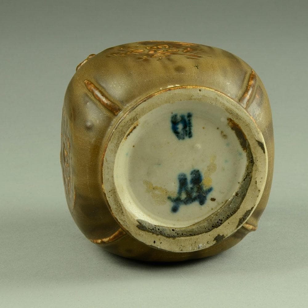 Stoneware vase with cherub and bird decoration by Bode Willumsen F1191 - Freeforms