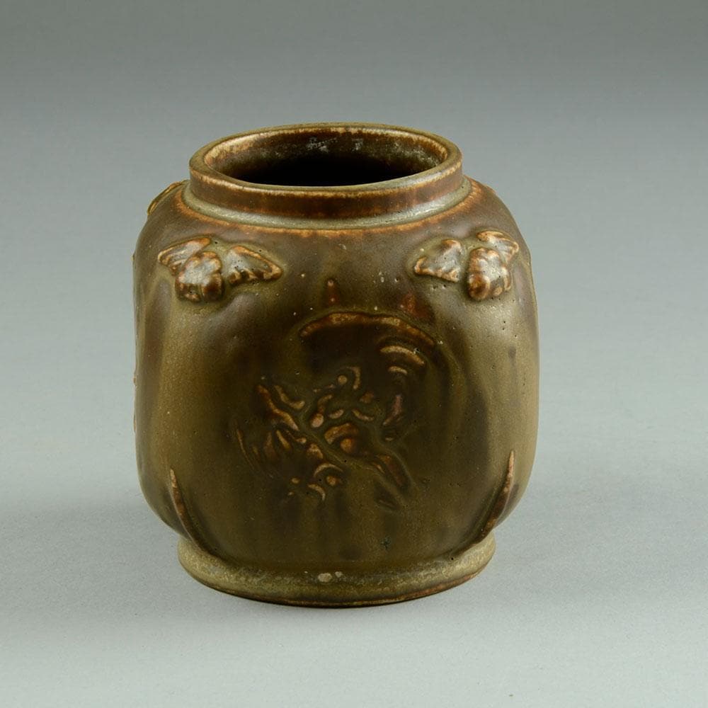 Stoneware vase with cherub and bird decoration by Bode Willumsen F1191 - Freeforms