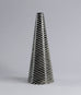 Stoneware vase with glossy black and white glaze by Stig Lindberg B3470 - Freeforms