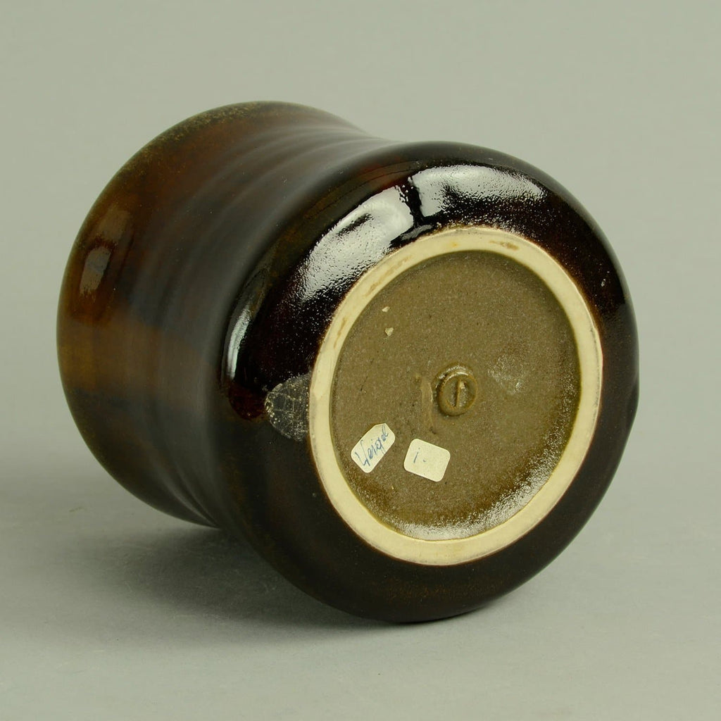 Stoneware vase with glossy brown glaze by Gerald and Gottlind Weigel C5161 - Freeforms