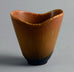 Stoneware vase with golden brown matte glaze by Carl Harry Stalhane A1174 - Freeforms