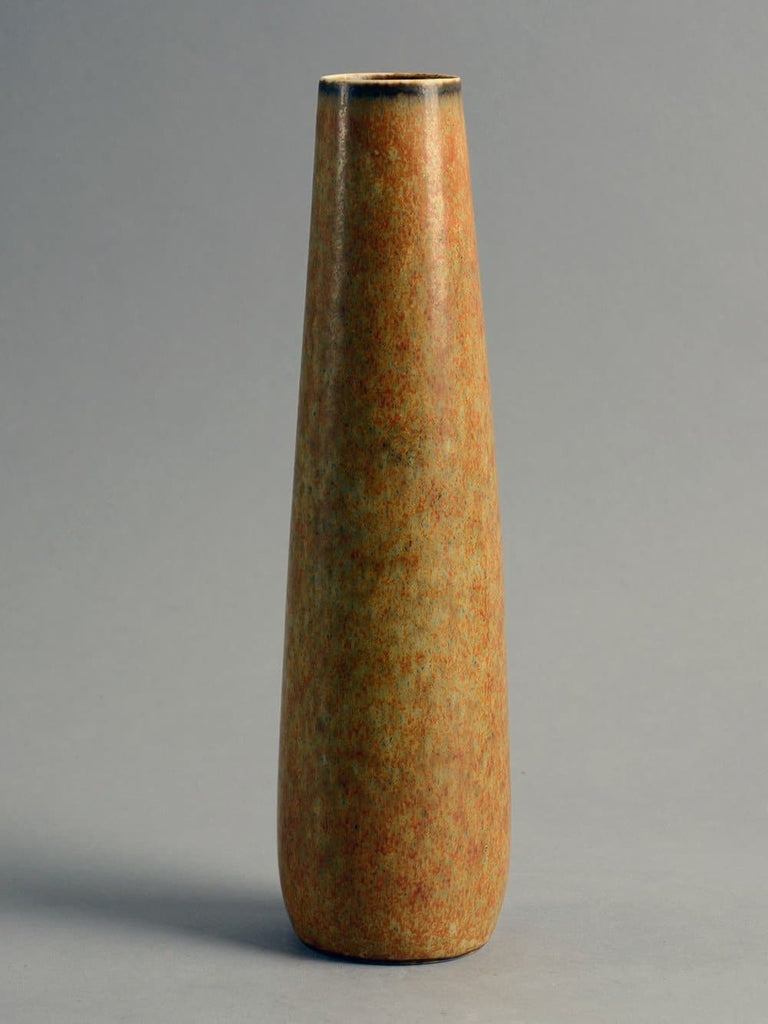 Stoneware vase with golden brown matte glaze by Carl Harry Stalhane A1467 - Freeforms