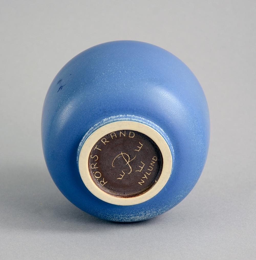 Stoneware vase with matte blue glaze by Gunnar Nylund B3801 - Freeforms