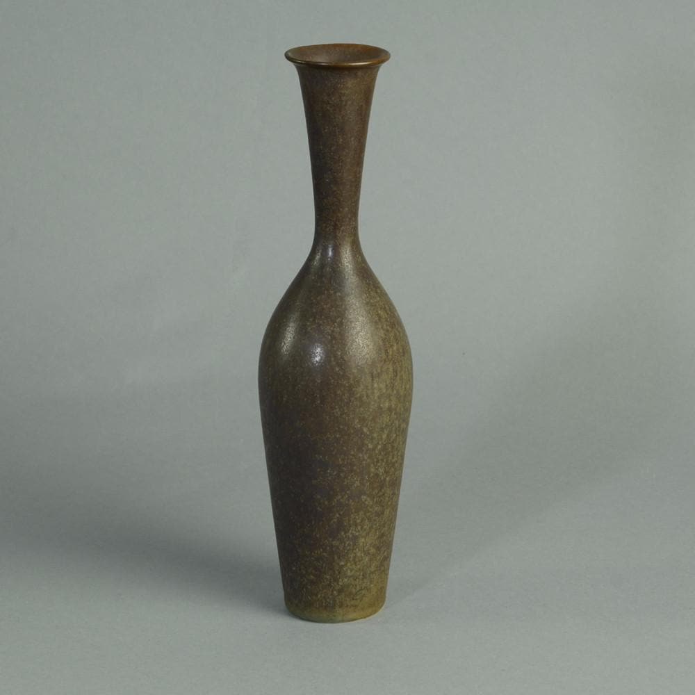 Stoneware vase with matte brown glaze by Gunnar Nylund N9500 - Freeforms