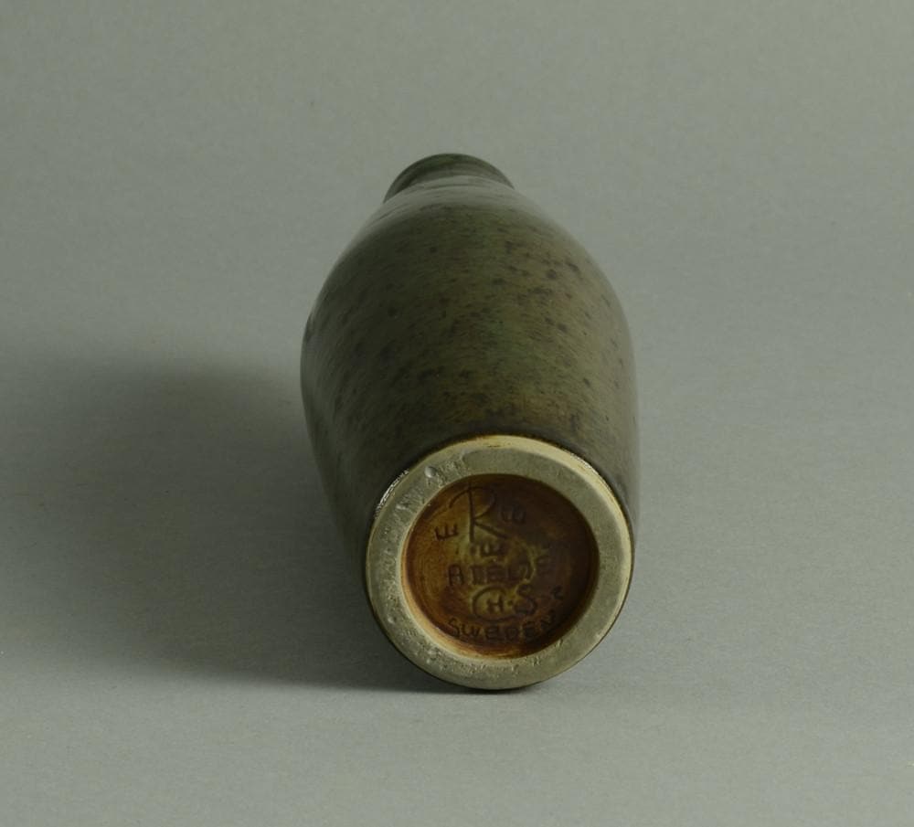 Stoneware vase with mottled brown and green glaze by Carl Harry Stålhane N9077 - Freeforms