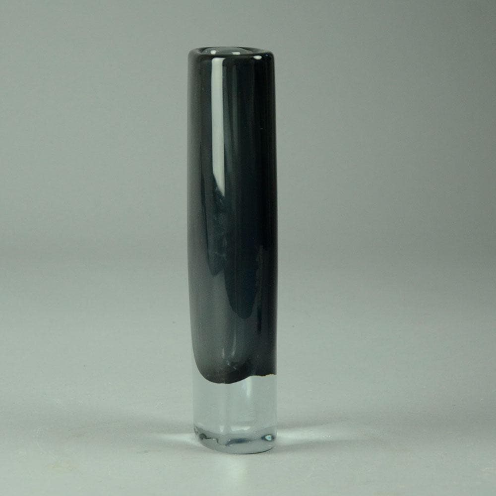 Strombergshyttan "Sommerso" vase in gray and clear glass B3587 - Freeforms