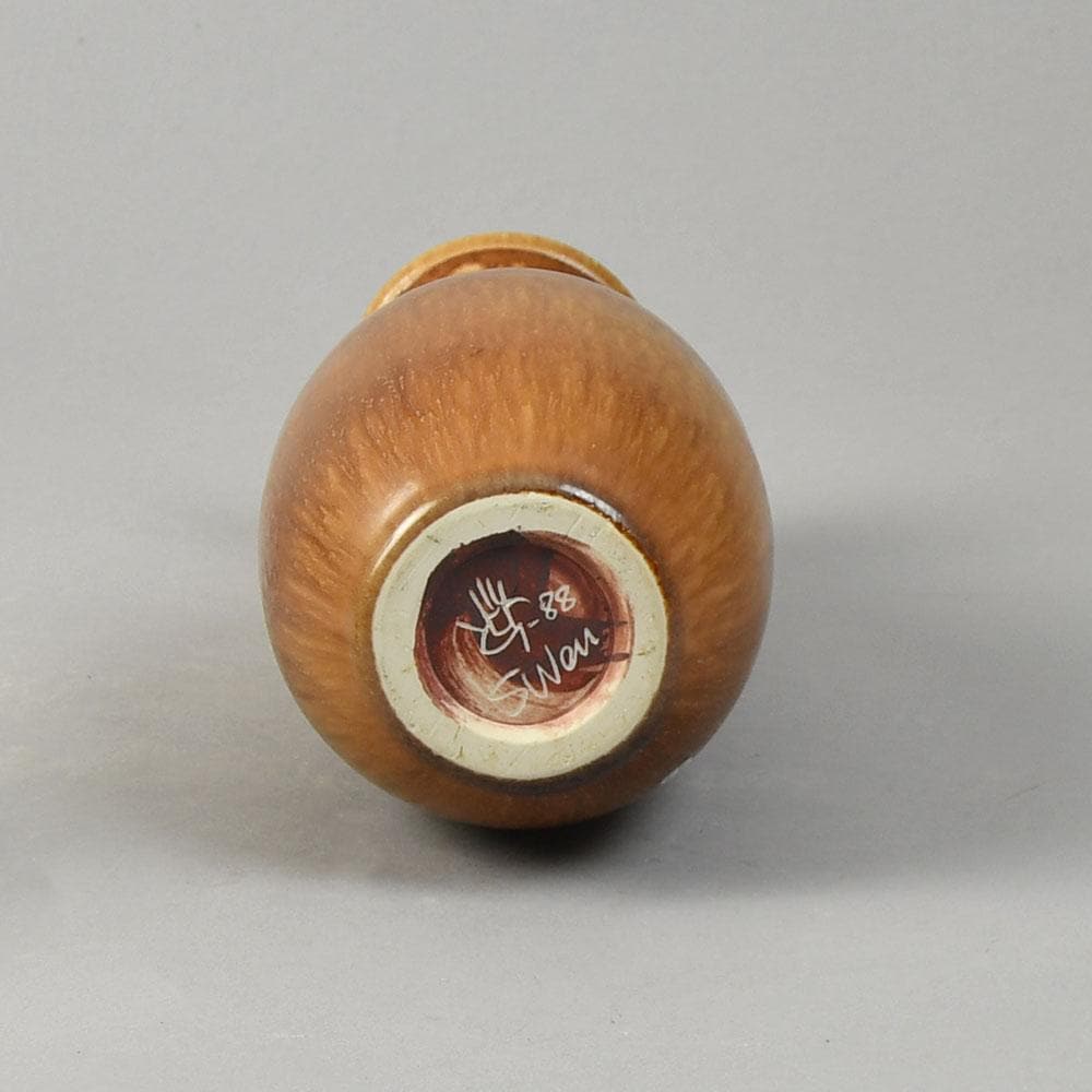 Swen Wejsfelt for Gustavsberg, Sweden, stoneware vase with brown glaze G9200 - Freeforms