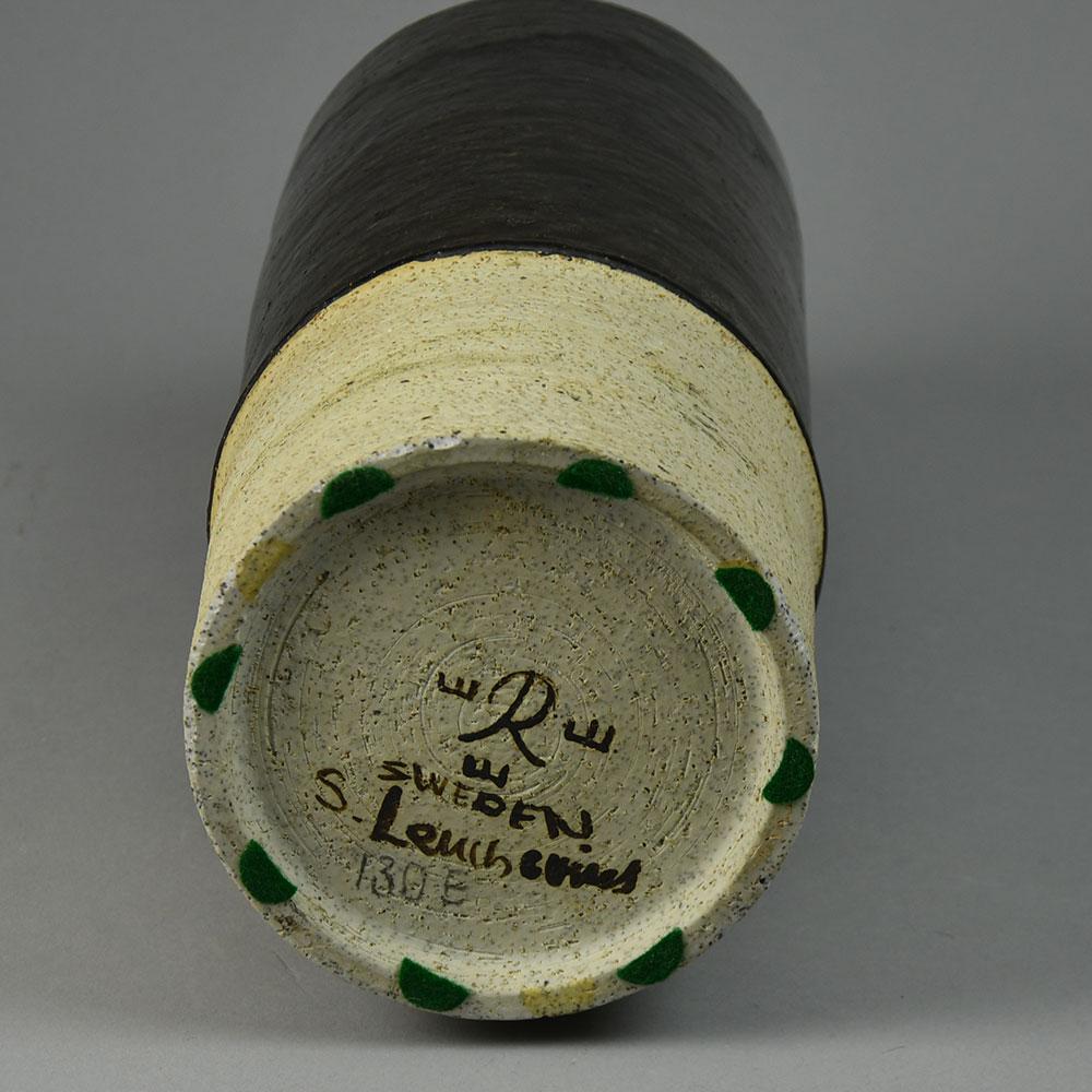 Sylvia Leuchovius for Rörstrand, Sweden, unique stoneware vase with dark brown glaze G9134 - Freeforms