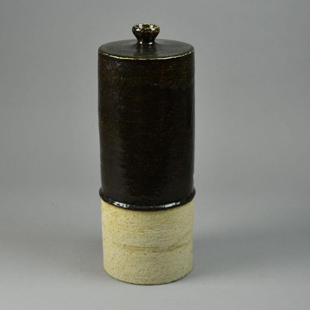 Sylvia Leuchovius for Rörstrand, Sweden, unique stoneware vase with dark brown glaze G9134 - Freeforms
