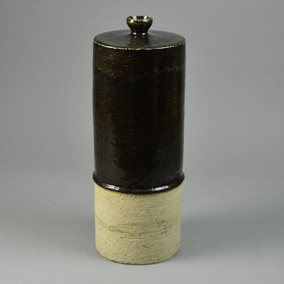 Sylvia Leuchovius for Rörstrand, Sweden, unique stoneware vase with dark brown glaze G9134 - Freeforms