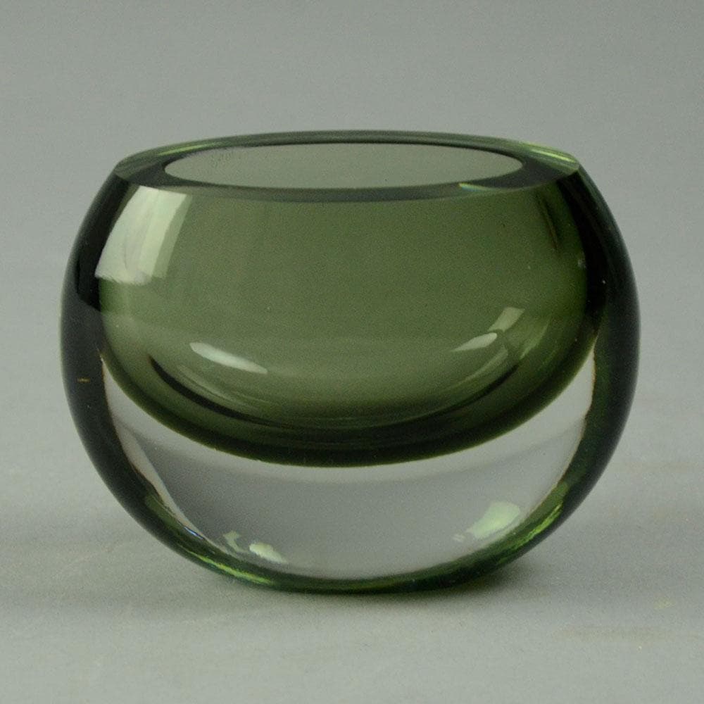 Tapio Wirkkala for Iittala "Sommerso" vase in gray and clear glass A1621 - Freeforms