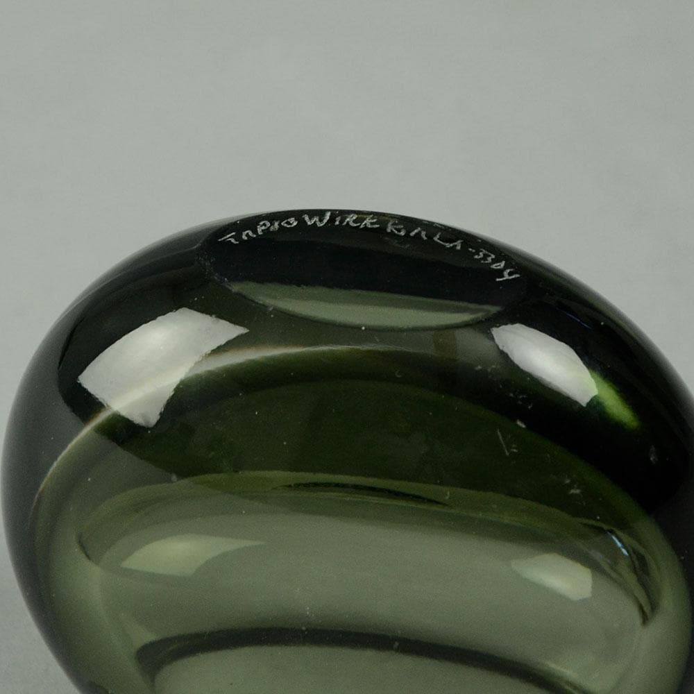 Tapio Wirkkala for Iittala "Sommerso" vase in gray and clear glass A1621 - Freeforms