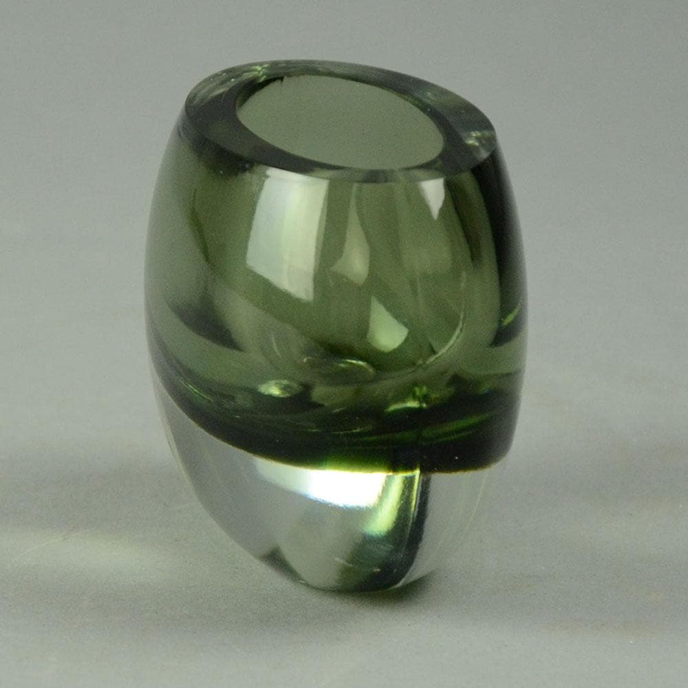 Tapio Wirkkala for Iittala "Sommerso" vase in gray and clear glass A1621 - Freeforms