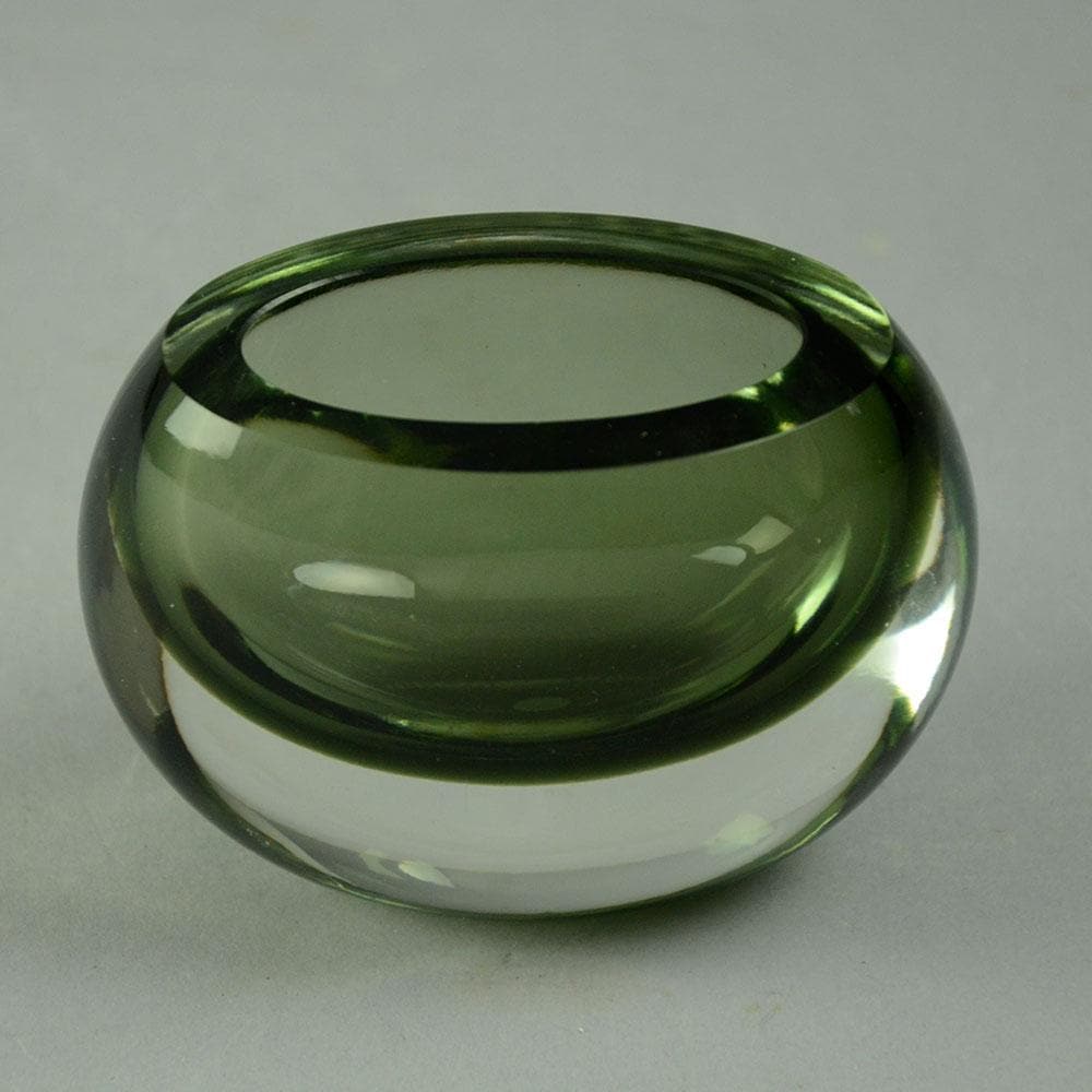 Tapio Wirkkala for Iittala "Sommerso" vase in gray and clear glass A1621 - Freeforms