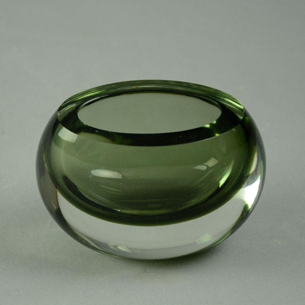 Tapio Wirkkala for Iittala "Sommerso" vase in gray and clear glass A1621 - Freeforms