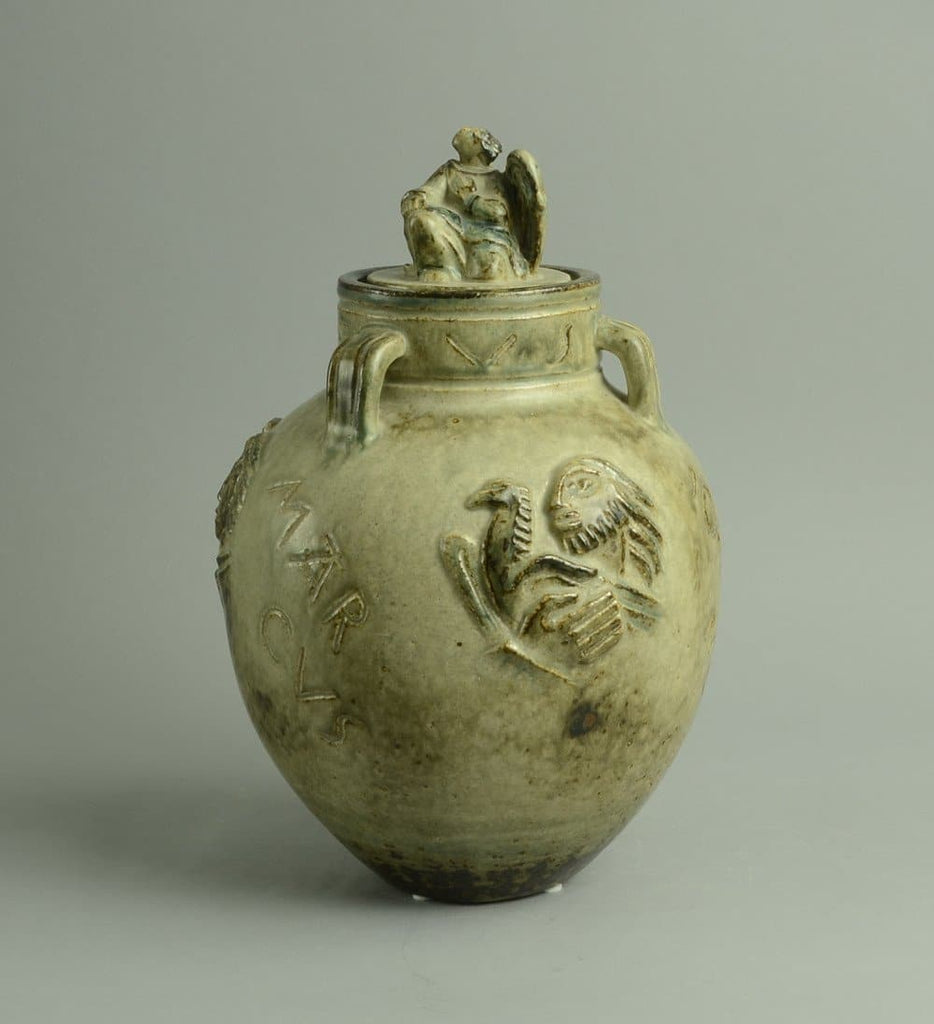 "The Four Evangelists" handled, lidded jar by Jais Nielsen for Royal Copenhagen N9821 - Freeforms