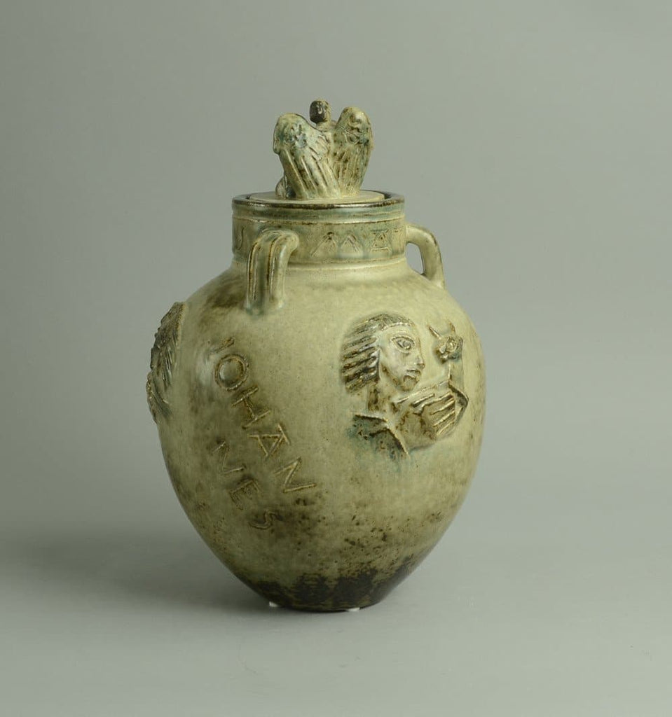 "The Four Evangelists" handled, lidded jar by Jais Nielsen for Royal Copenhagen N9821 - Freeforms