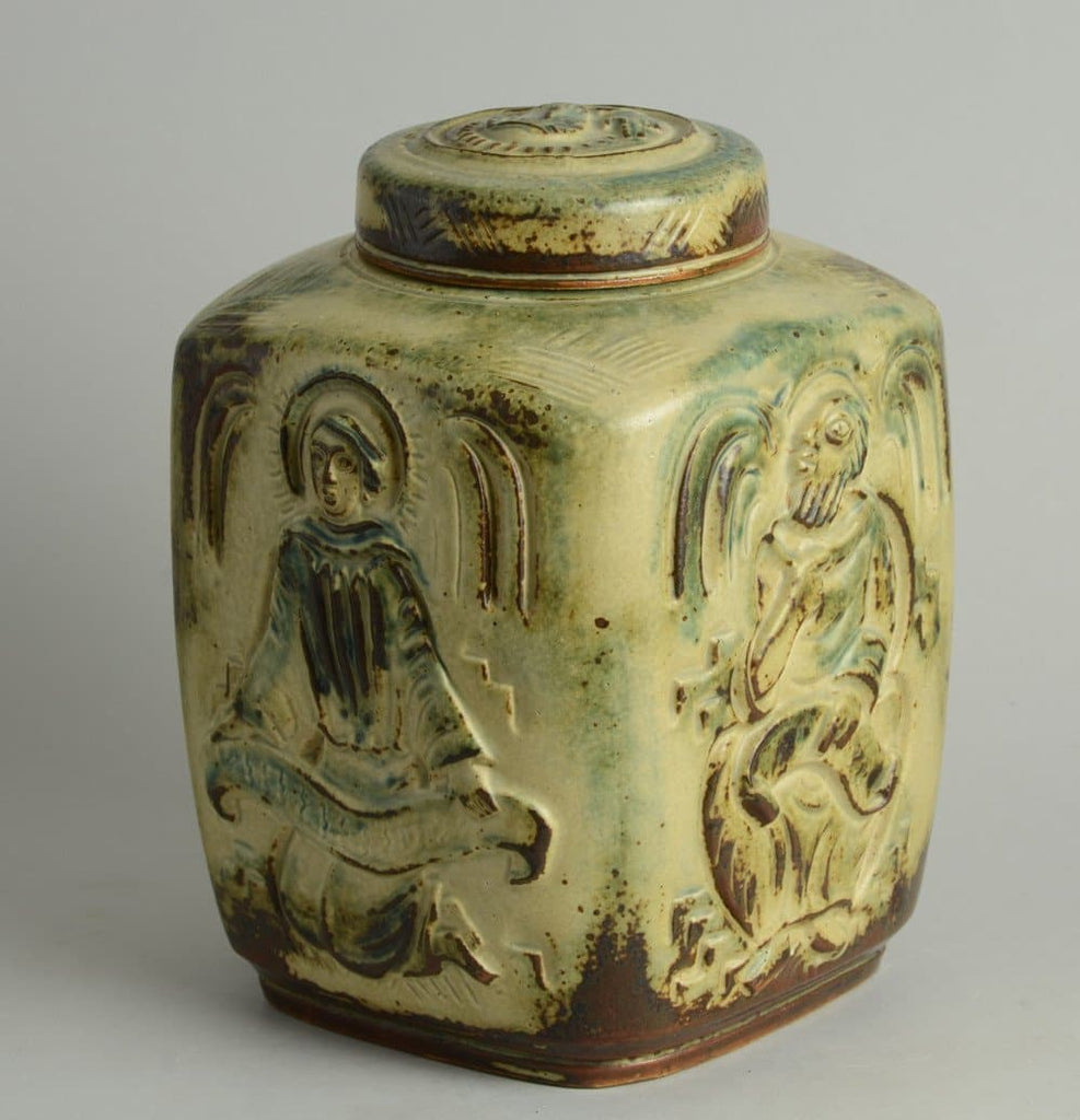 "The Four Prophets" Lidded jar by Jais Nielsen for Royal Copenhagen