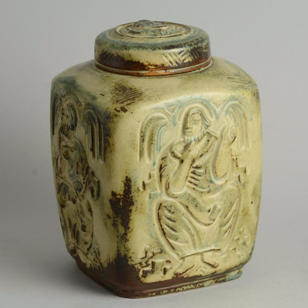 "The Four Prophets" Lidded jar by Jais Nielsen for Royal Copenhagen