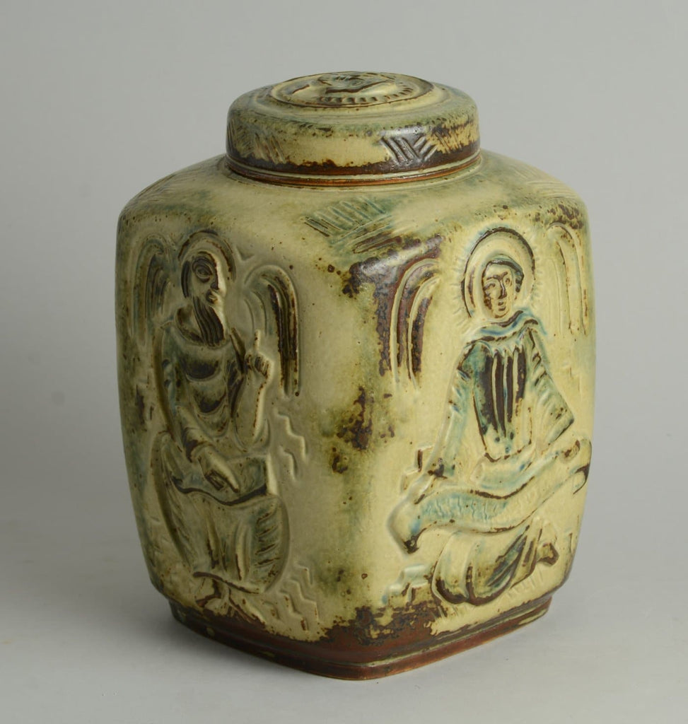"The Four Prophets" Lidded jar by Jais Nielsen for Royal Copenhagen