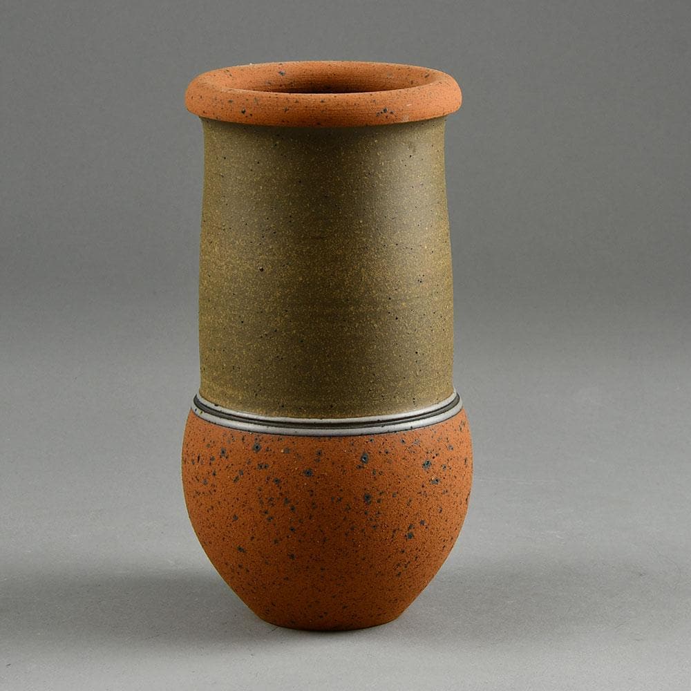 Thomas Naethe, Germany, partially glaze chamotte stoneware vase F8245 - Freeforms
