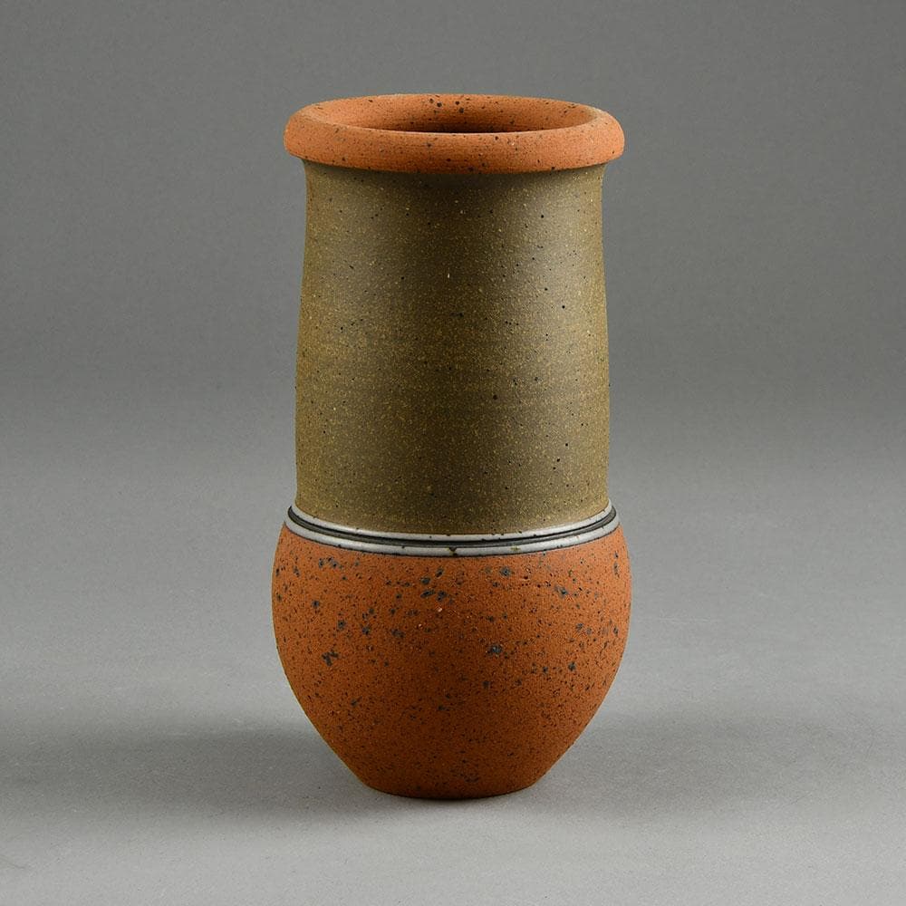 Thomas Naethe, Germany, partially glaze chamotte stoneware vase F8245 - Freeforms