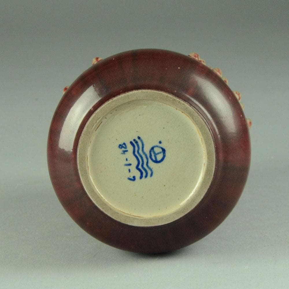 Thorkild Olsen for Royal Copenhagen vase with oxblood glaze B3374 - Freeforms