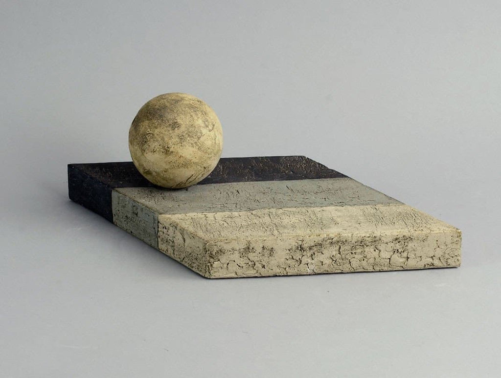 Three piece stoneware abstract sculpture by Antje Brüggemann-Breckwoldt C5109 - Freeforms