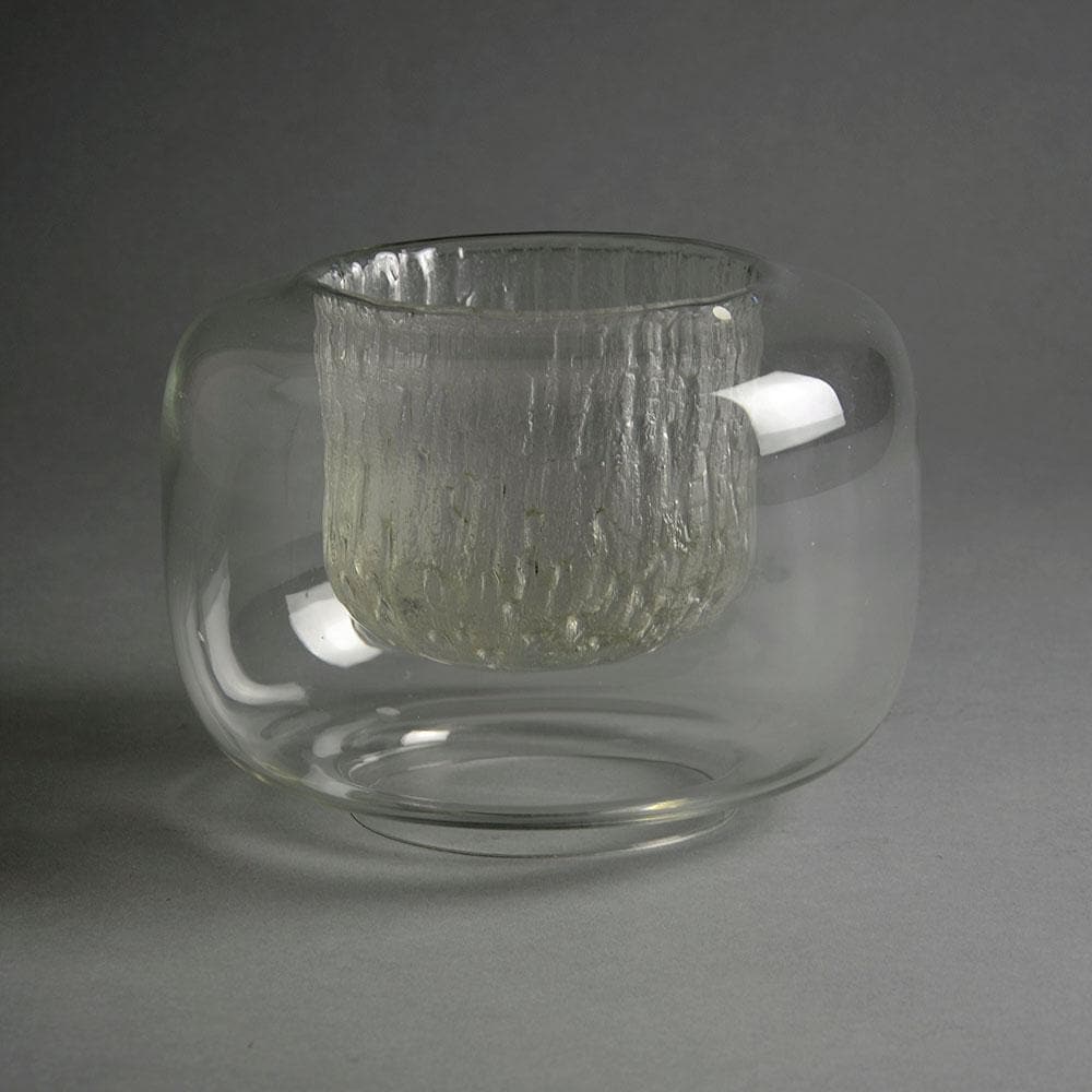 Timo Sarpaneva for Iittala double walled glass bowl D6331 - Freeforms