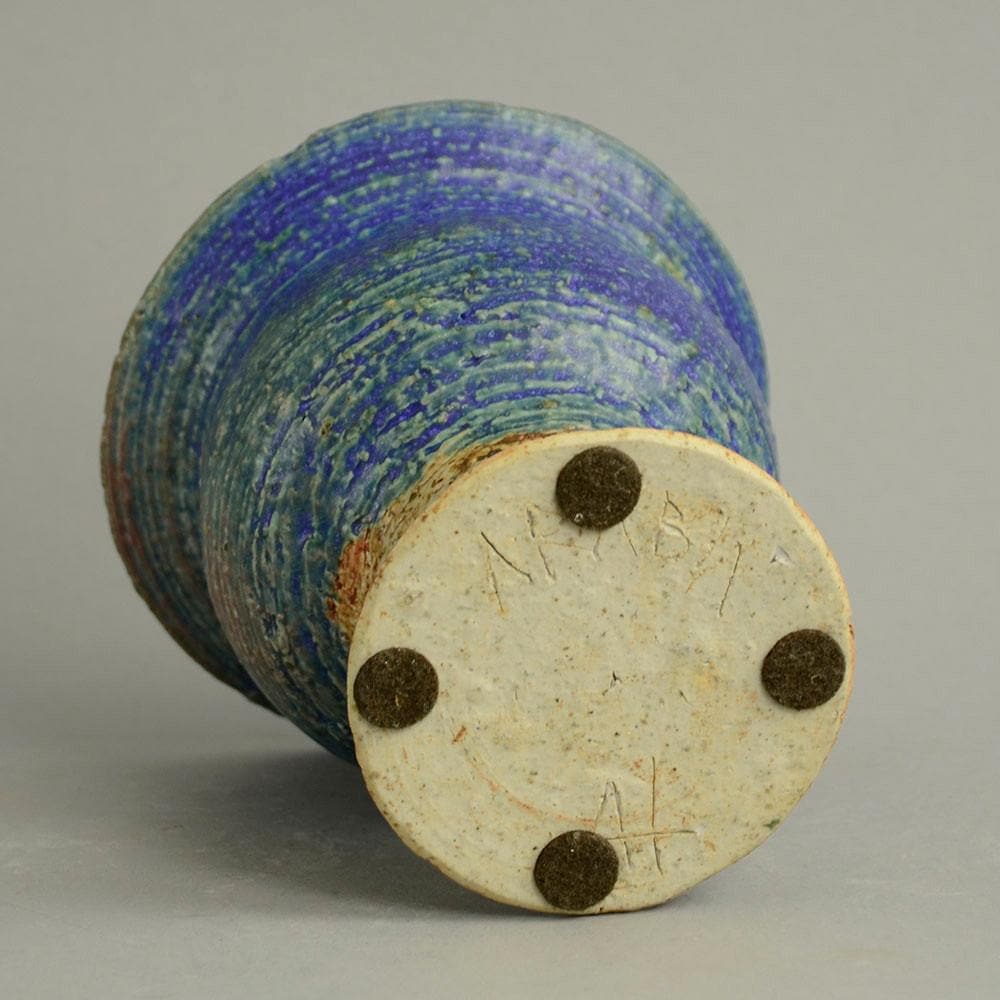 Unique chamotte stoneware goblet shaped vase by Annikki Hovisaari N2062 - Freeforms