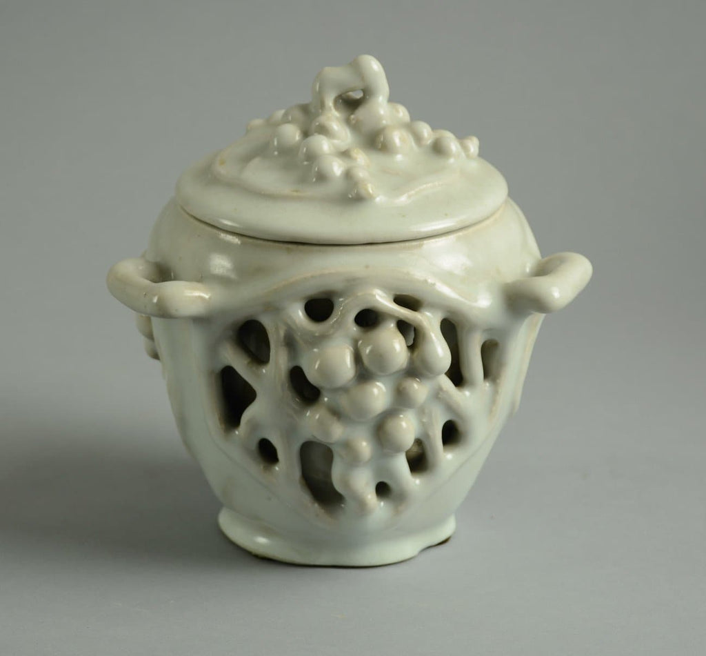 Unique double walled lidded jar by Nils Emil Lundström N3729 - Freeforms