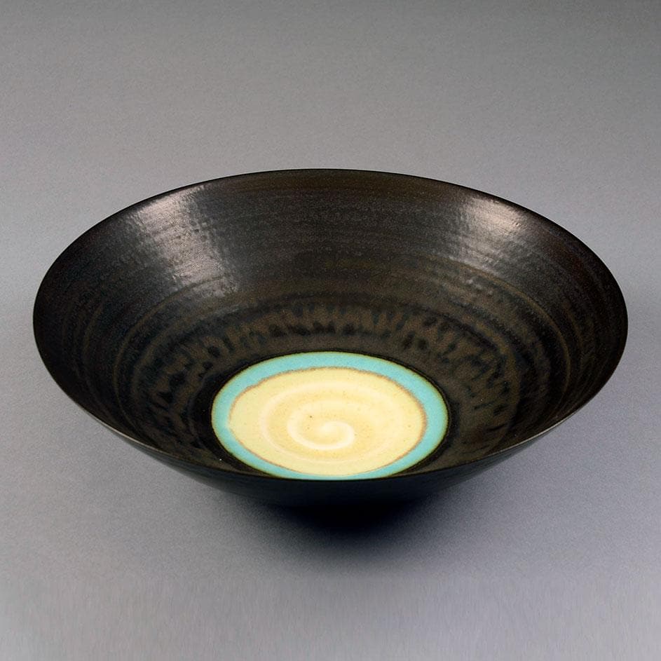 Unique porcelain bowl with matte metallic brown glaze by Peter Wills C5287 - Freeforms