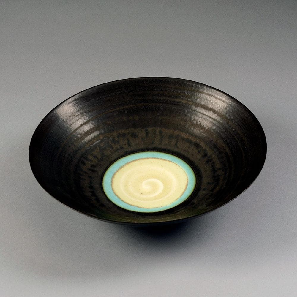 Unique porcelain bowl with matte metallic brown glaze by Peter Wills C5287 - Freeforms