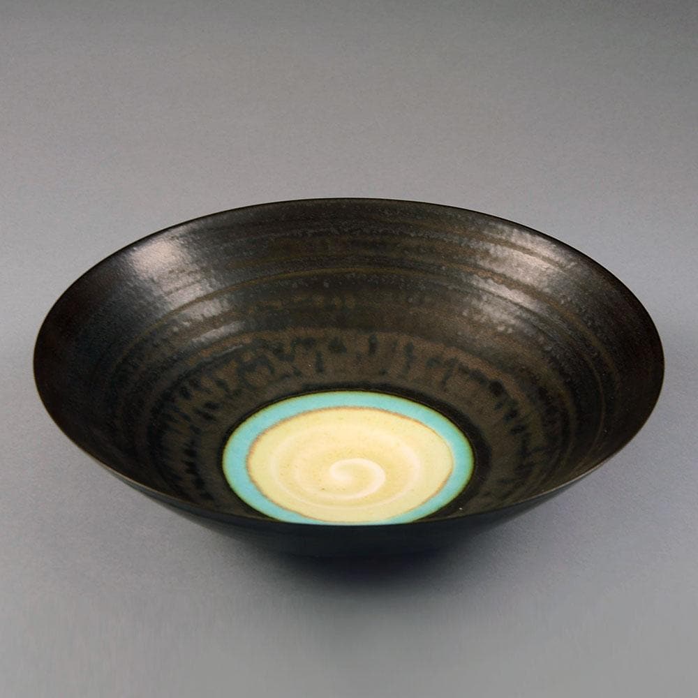 Unique porcelain bowl with matte metallic brown glaze by Peter Wills C5287 - Freeforms
