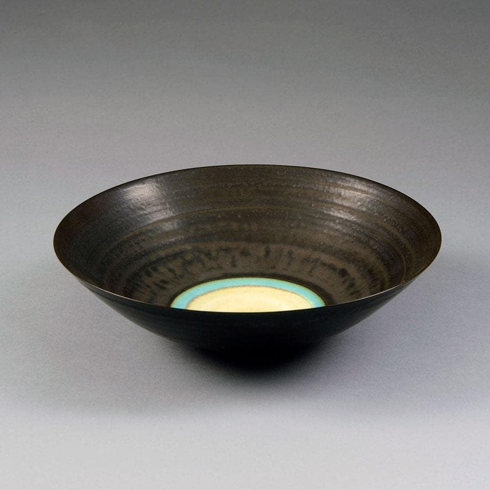 Unique porcelain bowl with matte metallic brown glaze by Peter Wills C5287 - Freeforms